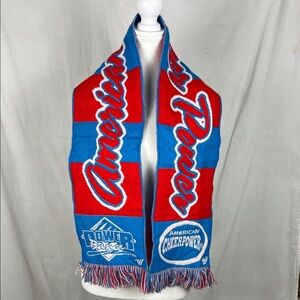 Red and Blue American Cheerpower Scarf with Tassels